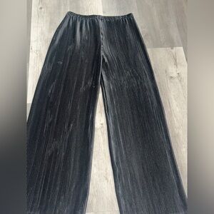 Peter O. Mahler Black Pleated Wide-Leg Pants